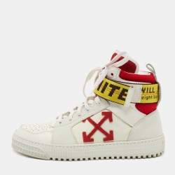Pre Owned Off-White Multicolor Leather And Fabric Off-Court 3.0 High Top  Sneakers Size 39