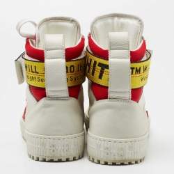 Pre Owned Off-White Multicolor Leather And Fabric Off-Court 3.0 High Top  Sneakers Size 39