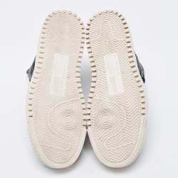 Pre Owned Off-White White/Black  Leather And Canvas Off Court 3.0 High Top Sneakers Size 39