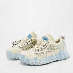 Off White Multicolor Leather and Mesh odsy 1000 Sneakers Size 43