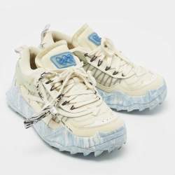 Off White Multicolor Leather and Mesh odsy 1000 Sneakers Size 43