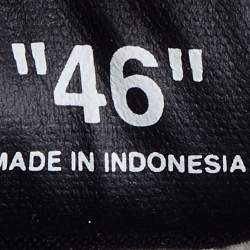 Pre Owned Off White Black/Yellow Suede and Canvas Vulcanized Striped Low Top Sneakers Size 46