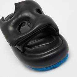 Off-White Black Leather Meteor Flat Slides Size 39