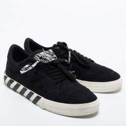Pre Owned Off White Black Canvas Vulc Low Top Sneakers Size 46