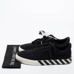 Pre Owned Off White Black Canvas Vulc Low Top Sneakers Size 46