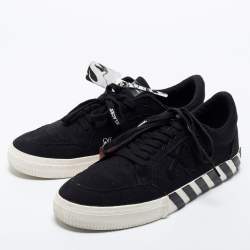 Pre Owned Off White Black Canvas Vulc Low Top Sneakers Size 46