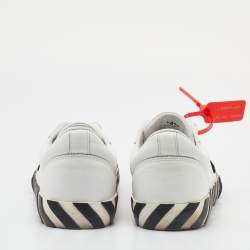 Off-White White/Black Leather Vulcanized Low Top Sneakers Size 44