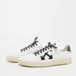 مملوكة مسبقًا Off-White White Leather 2.0 Low Top Sneakers Size 45