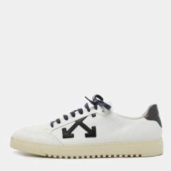 مملوكة مسبقًا Off-White White Leather 2.0 Low Top Sneakers Size 45
