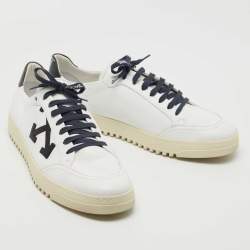 مملوكة مسبقًا Off-White White Leather 2.0 Low Top Sneakers Size 45