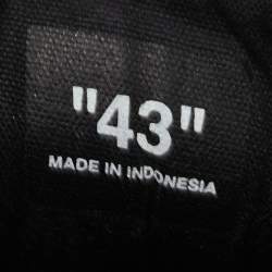 مملوكة مسبقًا Off White Black/Yellow Suede and Canvas Vulcanized Striped Sneakers Size 43