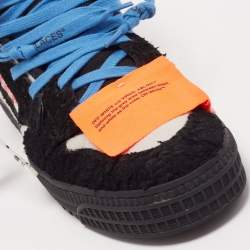مملوكة مسبقًا Off-White Black/White Fur and Calf Hair Off Court High Top Sneakers Size 40
