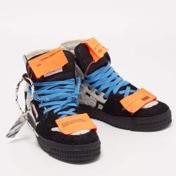 مملوكة مسبقًا Off-White Black/White Fur and Calf Hair Off Court High Top Sneakers Size 40