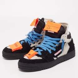 مملوكة مسبقًا Off-White Black/White Fur and Calf Hair Off Court High Top Sneakers Size 40
