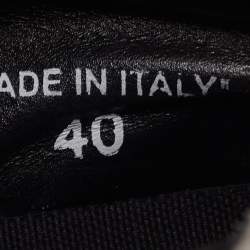 مملوكة مسبقًا Off-White Black/White Fur and Calf Hair Off Court High Top Sneakers Size 40