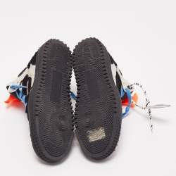 مملوكة مسبقًا Off-White Black/White Fur and Calf Hair Off Court High Top Sneakers Size 40