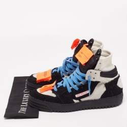 مملوكة مسبقًا Off-White Black/White Fur and Calf Hair Off Court High Top Sneakers Size 40