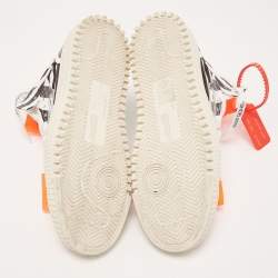 Pre Owned Off-white Black/White Leather Striped Off Court 3.0 High Top Sneakers Size 38