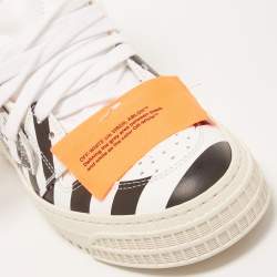 Pre Owned Off-white Black/White Leather Striped Off Court 3.0 High Top Sneakers Size 38