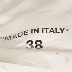 Pre Owned Off-white Black/White Leather Striped Off Court 3.0 High Top Sneakers Size 38