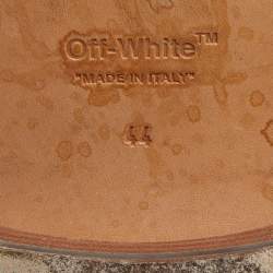 Pre Owned Off-White Black/Beige Snakeskin Embossed Leather Chelsea Ankle Boots Size 44