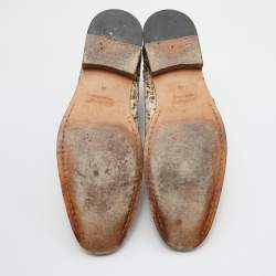 Pre Owned Off-White Black/Beige Snakeskin Embossed Leather Chelsea Ankle Boots Size 44