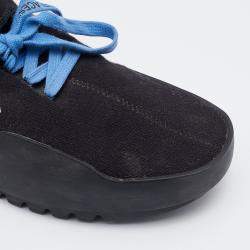 Pre Owned Off-White Black Knit Fabric Moto Wrap Velcro Detailed Sneakers Size 39