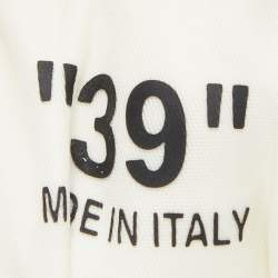 Pre Owned Off-White Grey/Silver Suede and Fabric Arrow Low Top Sneakers Size 39