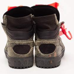 مملوكة مسبقًا Off-White Black Suede and Textured Leather Off-Court 3.0 High Top Sneakers Size 41