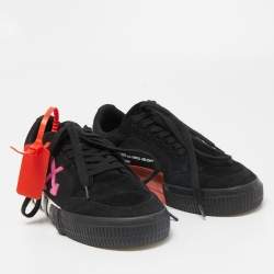 Pre Owned Off-White Black Suede Vulcanized Low Top Sneakers Size 39