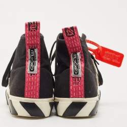 Pre Owned Off White Black Canvas High Top Arrow Sneakers Size 43