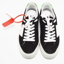 Pre Owned Off-White Black Suede Vulcanized Low Top Sneakers Size 37