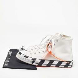 Pre Owned Converse x Off-White White Canvas High Top Trainers Sneakers Size 44.5