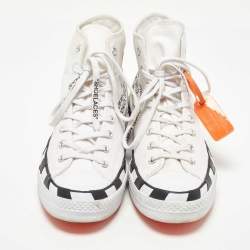 Pre Owned Converse x Off-White White Canvas High Top Trainers Sneakers Size 44.5