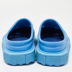 Pre Owned Off-White Blue Rubber Meteor Platform Mules Size 45