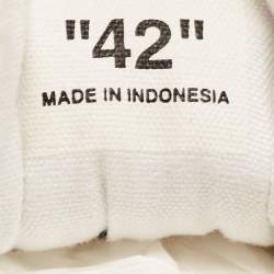 Pre Owned Off-White White/Black Calf Hair Vulcanized Low Sneakers Size 42