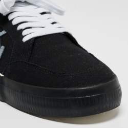 Pre Owned Off-White White/Black Canvas Vulcanized Low Top Sneakers Size 43