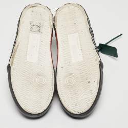 Pre Owned Off-White White/Black Canvas Vulcanized Low Top Sneakers Size 43