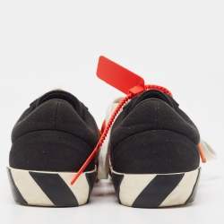 Pre Owned Off-White Black Canvas Vulcanized Low Top Sneakers Size 40