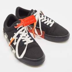 Pre Owned Off-White Black Canvas Vulcanized Low Top Sneakers Size 40