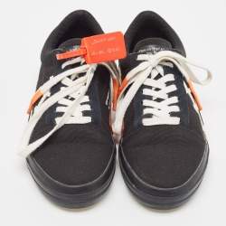 Pre Owned Off-White Black Canvas Vulcanized Low Top Sneakers Size 40