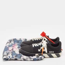 Pre Owned Off-White Black Canvas Vulcanized Low Top Sneakers Size 40