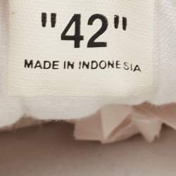 Pre Owned Off-White White Canvas Vulcanized Low Top Sneakers Size 42