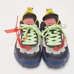 Pre Owned Off- White Multicolor Leather and Mesh Odsy Sneakers Size 43