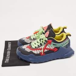 Pre Owned Off- White Multicolor Leather and Mesh Odsy Sneakers Size 43