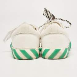 مملوكة مسبقًا Off-White White Canvas Vulcanized Low Top Sneakers Size 41