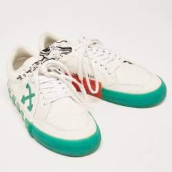 مملوكة مسبقًا Off-White White Canvas Vulcanized Low Top Sneakers Size 41