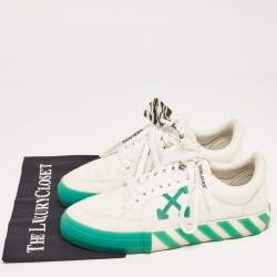مملوكة مسبقًا Off-White White Canvas Vulcanized Low Top Sneakers Size 41