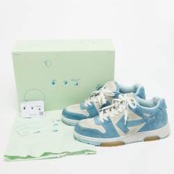 مملوكة مسبقًا Off-White Blue/White Vintage Suede Out Of Office Sneakers Size 43