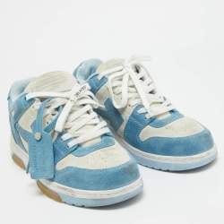 مملوكة مسبقًا Off-White Blue/White Vintage Suede Out Of Office Sneakers Size 43